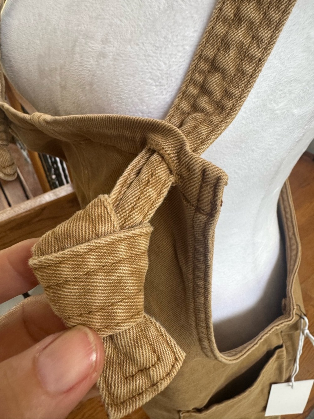Zenana Outfitters Camel Tan relaxed fit Overalls - Picture 6 of 6